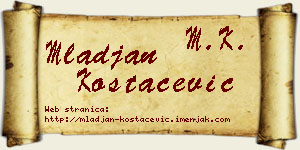 Mlađan Kostačević vizit kartica